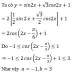 Lời giải chi tiết bài toán tìm tập giá trị của hàm số lượng giác y=sin2x+√3cos2x+1