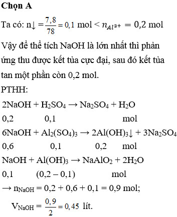 Phản ứng tạo kết tủa Al(OH)3 từ Al2(SO4)3 và NaOH