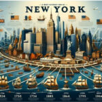 Biểu đồ dân số thành phố New York qua các năm, thể hiện sự tăng trưởng và sụt giảm
