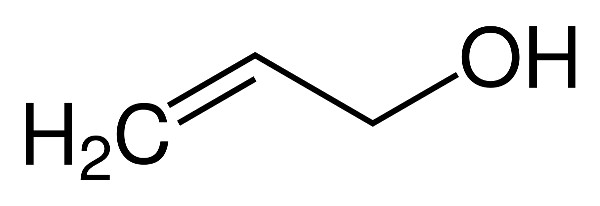 Công thức cấu tạo của Ancol Allylic. Chú thích: Mô hình phân tử hiển thị liên kết đôi và nhóm hydroxyl đặc trưng của Ancol Allylic.