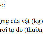 Công thức tính trọng lượng P=m*g, trong đó P là trọng lượng, m là khối lượng, g là gia tốc trọng trường