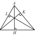 Hình ảnh minh họa AH là đường vuông góc ngắn nhất từ A đến BC, BK là đường xiên