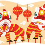 Hình ảnh múa lân sư rồng truyền thống, thể hiện sự kết hợp giữa yếu tố văn hóa và nghệ thuật biểu diễn