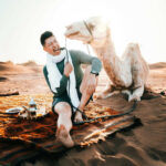 Người du mục và lạc đà trên sa mạc Sahara, Morocco