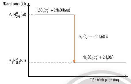 Sơ đồ biểu diễn Enthalpy của phản ứng toả nhiệt và thu nhiệt, minh họa sự khác biệt về mức năng lượng giữa chất phản ứng và sản phẩm.