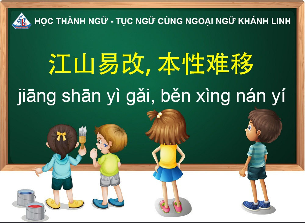 Thư pháp chữ Hán Giang Sơn Dễ Đổi Bản Tính Khó Dời