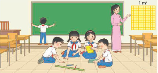 ước lượng diện tích bảng lớp theo mét vuông